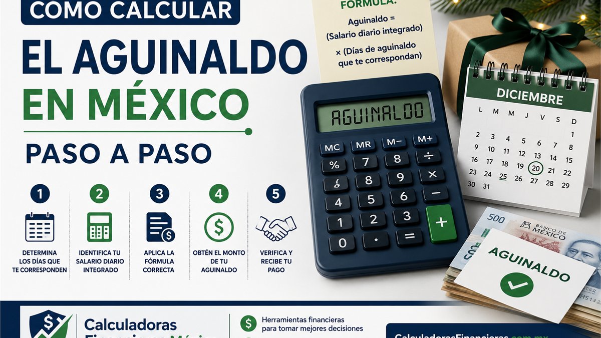Ilustraci&oacute;n de c&aacute;lculo de aguinaldo en M&eacute;xico